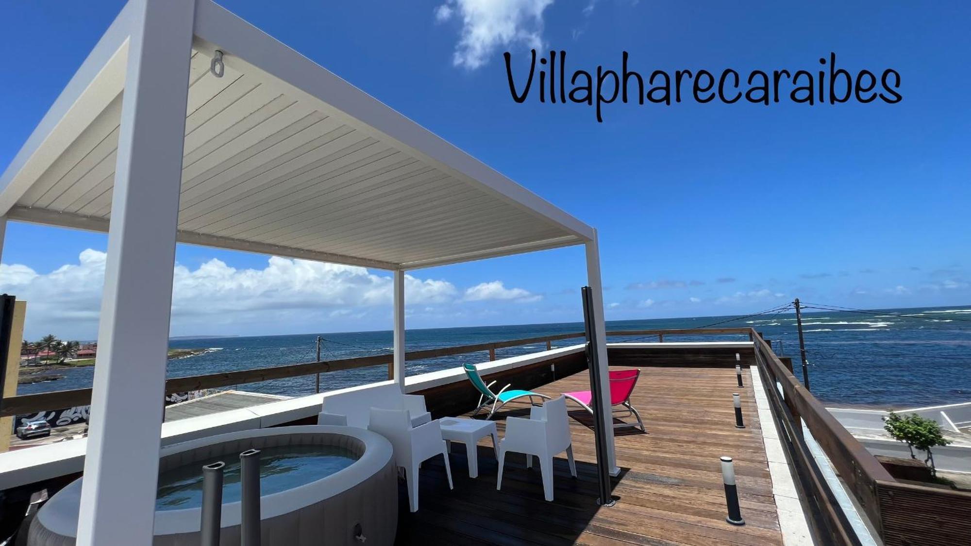 Villa Phare Caraibes Guadeloupe - Rooftop Jacuzzi & Ocean View Le Moule Kültér fotó